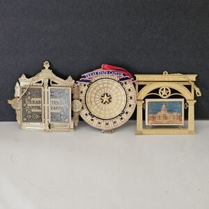Vintage 2000s Texas Capitol Brass Ornaments Set Of 3